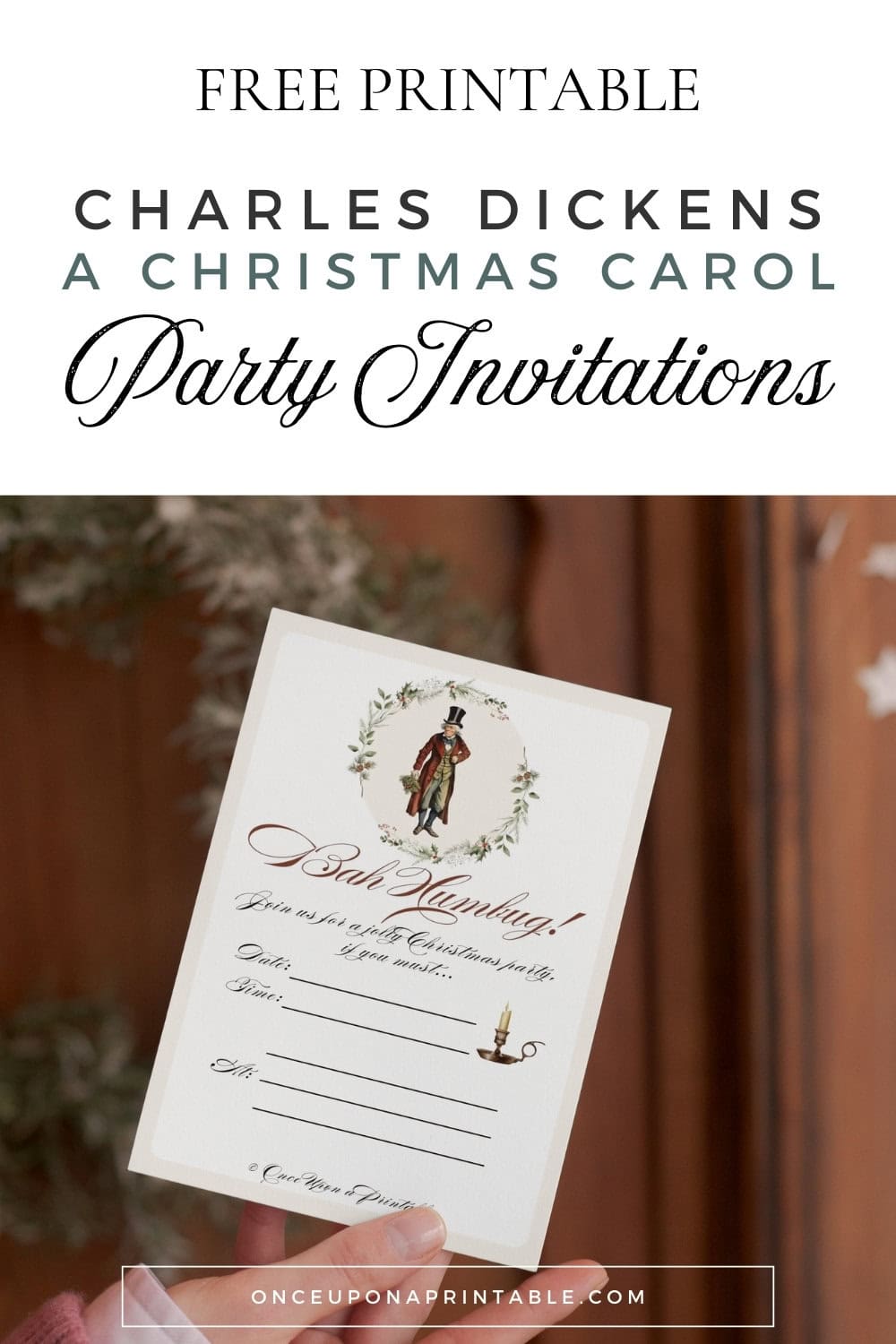 a christmas carol themed party invitations (free to print) - once